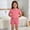 Pink, variant on Eltusu Girls Cotton Outfit Sets, Crewneck Comfort 2PC Short Sleeve Summer Clothes Sets Pink Size 6 T