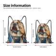 thumbnail image 2 of Disketp Patriotic Bulldog Welcome Drawstring Backpack Drawstring Gym Bags Draw String Bags for Sports, Gym, Travel, Swimming, Beach-Small, 2 of 6