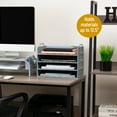thumbnail image 2 of Mind Reader Stackable Paper Tray, Desktop Organizer, File Storage, Office, Plastic, 13.75"L x 10"W x 10.75"H, 4 Pcs., Gray, 2 of 7