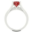thumbnail image 4 of Clara Pucci 18K White Gold Princess Cut 1.5Ct Natural Garnet Engagement Ring + Matching Band - Luxury Box Included, 4 of 7