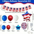 thumbnail image 3 of 146PCS Independence Day Balloon Arch Set Blue, White, and Red Balloon Decoration for American Independence Day Patriotic Holiday (MULTI,Other), 3 of 6