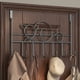 thumbnail image 5 of Gancho metálico para puertas - Organizador de perchas de puerta sin agujeros de 16,14x8,66 pulgadas con ganchos en forma de U para abrigo, gorra, bolsa - blanco o marrón, 5 of 6
