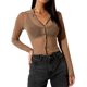 thumbnail image 1 of Camisa transparente de mujer con botones, blusa de malla de manga larga con botones (caqui claro / M) Nituyy camisa-GLKJ5384-FF73297F2, 1 of 5