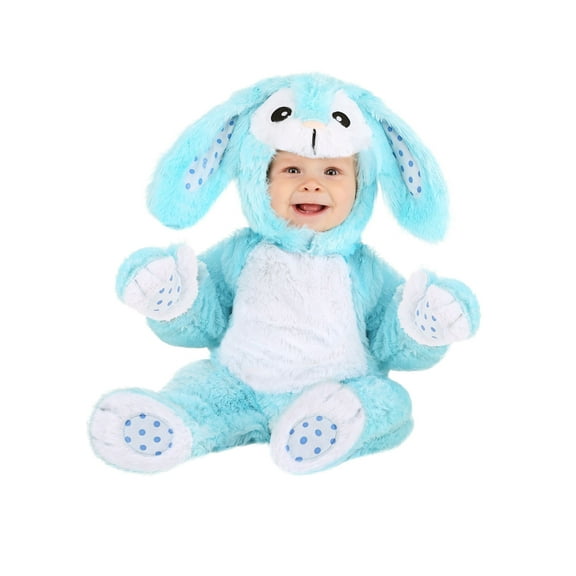 Baby Fluffy Blue Bunny Costume