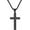 Black with chain, variant on Unisex Stainless Steel Classic Simple Glossy Plain Cross Biker Crucifix Amulet Couple Necklace