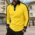 thumbnail image 2 of XIYON Mens Long Sleeve Polo Shirts Men's Color Blocked Button Up Collar Sportswear With Design Shirt Classic Comfortable Golf Shirts For Men, 2 of 9