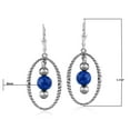 thumbnail image 6 of Southwestern Sterling Silver Rope and Lapis Bead Drop Earrings, 6 of 11