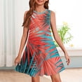 thumbnail image 2 of YOUYEDIAN Hawaiian Toddler Dress Crewneck Sleeveless Sun Dresses 2026 Summer Beach Palm Tree Printed Dress Cute Plain Midi Dress,Orange 5-6 Years, 2 of 6