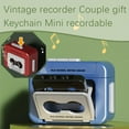 thumbnail image 2 of Mini Retro Recorder Keychain Can Record And Music Fun Music Box Pendant Personalized For Girlfriend Couple V4v6 Gift, 2 of 9