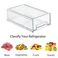 thumbnail image 5 of 2Pack Clear Fridge Drawers Pull Out Stackable Refrigerator Drawer Organizer Bins Pantry Storage Box Plastic Food Containers for Kitchen Bathroom Office Closet, 5 of 8