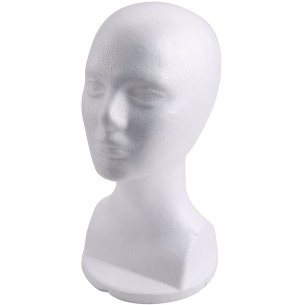 Clepra Styrofoam Mannequin Foam Head Model Glasses Hat Wig Display