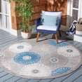 thumbnail image 3 of SAFAVIEH Cabana Anuki Beige/Blue 2'2"X9' Runner Indoor/Outdoor Area Rug Beige/Blue, 6'7" x 6'7" Round, 3 of 12