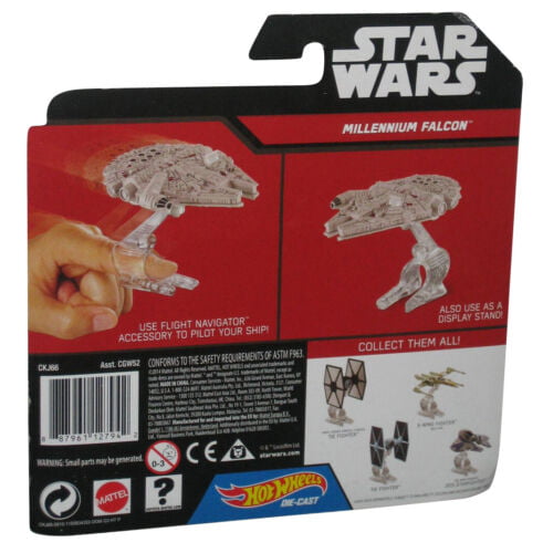 Starwars The Force Awakens Hot wheels Includes Stand Millennium Falcon 2014 