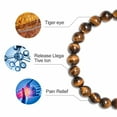 thumbnail image 5 of Turandoss 8mm Tiger Eye Natural Stone for Men Black Lava Rock Beaded Anxiety Relief Rope Bracelets for Men Adjustable Unique Jewelry Mothers Day Birthday Gifts for Men Husband, 5 of 8