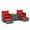 Red, variant on Costway 5 Piece Patio Rattan Furniture with 2 Ottomans & Tempered Glass Coffee Table Navy