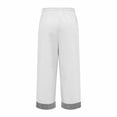 thumbnail image 7 of Outfmvch Capri Pants for Women Pull On Pants Yoga Capri Pants Paper Bag Pants Cropped Pant Wide Leg Palazzo Cropped Linen Pants Women Gaucho Pants for Women Hiking Wide Leg Pants High Waisted White L, 7 of 7