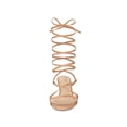 thumbnail image 6 of BLISSFUL STEP Women's Heels Strappy Lace Up Open Toe Kitten Heel Sandals Nude 8, 6 of 7