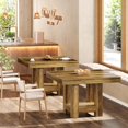 thumbnail image 6 of Fimind 39" Square Dining Table for 2-4, Rustic Farmhouse Kitchen Table with Storage Shelf, Small Space Wood Dining Room Table for Apartment, Breakfast, Dining Area, Rustic Brown, 6 of 7