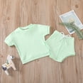thumbnail image 4 of IROINNID Infant Girl's Solid Ribbed Fashion Tops Shorts Outfits Set, 4 of 9