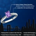 thumbnail image 2 of Gem Stone King 10K White Gold Purple Amethyst Engagement Ring for Women | 0.52 Cttw | Emerald Cut 6X4MM | Gemstone February Birthstone | Size 8, 2 of 6