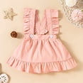 thumbnail image 5 of StylesILove Baby Toddler Girls Ruffle Long Sleeve Floral Bodysuit, Suspenders Skirt and Headband 3pcs Overall Dress Outfit (6 Months, Pink), 5 of 7