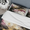 thumbnail image 4 of Designart "Fluid Fusion in Gold and Pink II" Abstract Bedding Covert Set - Modern Gold Transitional Bed Set With 1 Sham, 4 of 6
