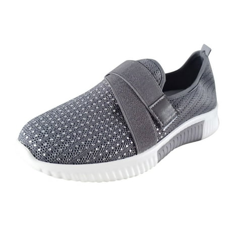 

TOYFUNNY Womens Shoes Thick Sole Casual Slip-On Casual Shoes Solid Color Sneakers
