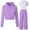 Purple, variant on Trupants Girls 3 Piece Tracksuit Set - 100% Polyester Quick-Dry Easy Care Hoodie + T-Shirt + Pants, Black Casual Activewear for Kids 4-12 Years,Size 9-10T