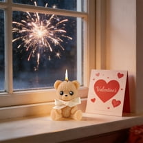 Valentine's Day Scented Bear Candle - Fragrant Decorative Ornament, Great for Romantic Gifts & Living Room Tabletop Accents