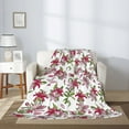 thumbnail image 2 of Rateoe Lilies Flowers Pattern Flannel Throw Blanket, Ultra-soft Blanket for Bed, Couch, Car, Hypoallergenic Anti-pilling blanket-40"x30"(Vertical), 2 of 6