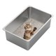 thumbnail image 1 of Caja de arena para gatos Kirecoo de acero inoxidable XXL con lados altos, 1 of 7