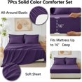 thumbnail image 3 of Purple Queen Comforter Set, 7 Pieces Bed in a Bag Queen Lightweight Bedding Set, All Season Soft 7PC Bed Set with Comforter, Flat Sheet, Fitted Sheet, Pillowcases & Pillow Shams, 3 of 16