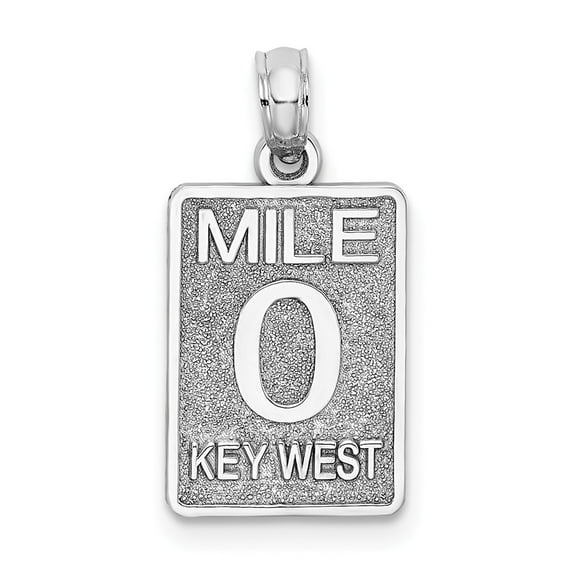 FB Jewels 14K White Gold White Mile Marker 0 Key West Pendant