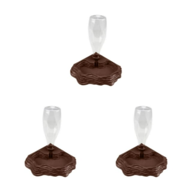 Justharion Water Dispensers Ensuring Hydration For Reptile Pets Suitable For Small Animals Brown 3Set