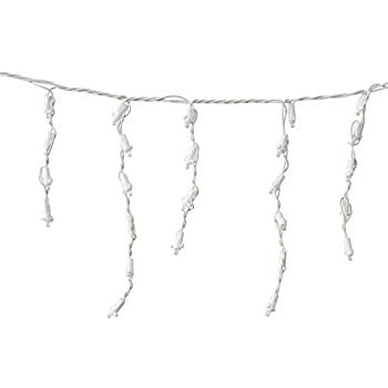 Christmas Train Decoration Outside Icicle Lights, 120V UL 7.5ft 5mm 100 Led Bulb 29 Drops Connectable String Lights, Warm White Christmas String Lights, Indoor Outside Mini Lights for Holiday, Party, Driveway,Bedroom Decoration ()