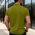 thumbnail image 4 of Qwertyu Men's Polo Shirts 2026 Short Sleeve Casual Polo T Shirt Color Block Slim Fit Golf Shirts with Pocket Army Green M, 4 of 5