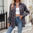 thumbnail image 6 of Towmus Flannel Shirt Women Button Down Long Sleeve Plaid Shirts Collared 2025 Casual Work Tops S-2XL, 6 of 9