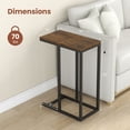 thumbnail image 6 of Spaco C-shaped Side Table with Heavy-duty Metal Frame, End Table, Rustic Brown, 6 of 8