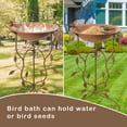 thumbnail image 7 of MUMTOP Large Vintage Metal Bird Bath with Stand, 4 inch Deep Bird Baths for Outdoors, Metal Birdbaths for The Garden Yard Patio Decor, 7 of 7