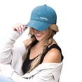 thumbnail image 2 of Baseball Hat Distressed Embroidered Letter Summer Soft Top Adjustable Outdoor Ball Caps Blue One Size, 2 of 4