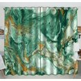 thumbnail image 1 of ABPHQTO Cortinas opacas con ojales y textura de mármol, pinturas acrílicas mixtas de color verde oscuro dorado, cortinas para oscurecer la habitación, 130x210 cm (dos piezas), 1 of 1
