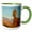 Green/White, variant on 3drose, Balanced Rock at Sunset, Arches National Park, Utah, 11oz Two-tone Green Mug