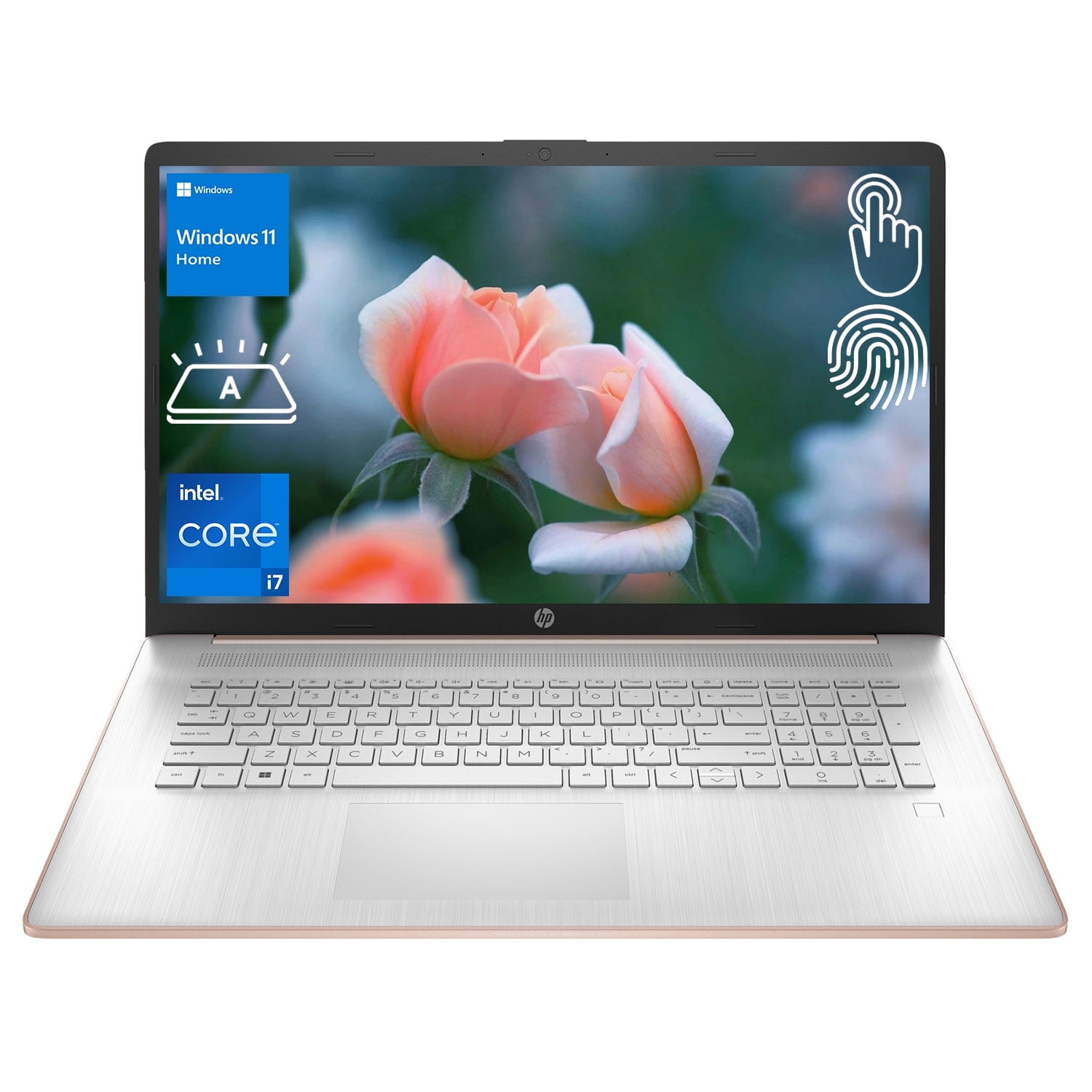 HP 17.3" Laptop, 17.3" HD+ Touchscreen, Intel Core i7-1355U, 8GB RAM, 512GB SSD, W11H, Rose Gold