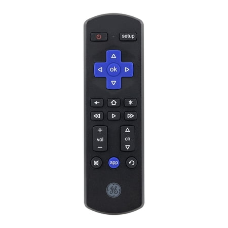 GE Roku TV Direct Replacement TV Remote Control in Black, 66814