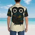 thumbnail image 6 of Daiia Owl with Mandala Hawaiian Shirt for Men Gentle Cotton Regular Short Sleeve Casual-X-Large, 6 of 9