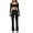 Y-black, variant on PISONIC Workout Sets for Women 2 Piece Square Neck Long Sleeve Crop Tops High Waist Flared Leggings Gym Sets