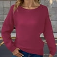 thumbnail image 2 of Gnshining Ribbed Sweaters for Women Fall Long Sleeve Tunic Tops Casual Solid Color Crew Neck Pullovers, 2 of 8