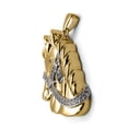 thumbnail image 2 of 9ct Gold Jewelco London CZ Horse Charm Pendant - 20inch Gold-plated Silver Chain, 2 of 7