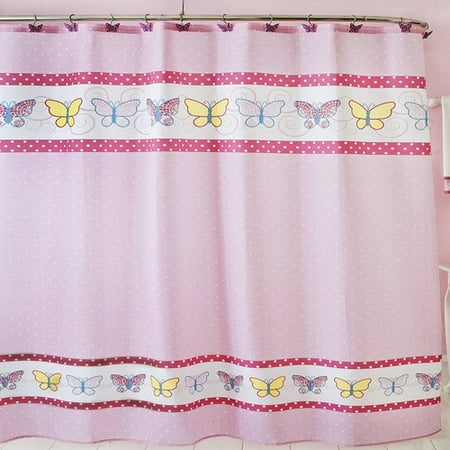 Homewear Linens Butterfly Dots Polka Dot Shower Curtain Walmart Com