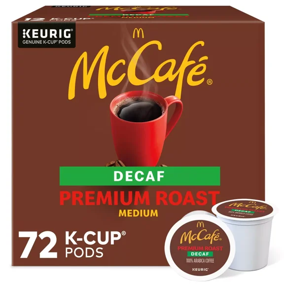McCafe, Premium Roast Decaf Coffee,  Single Serve 72 K-Cup Pods